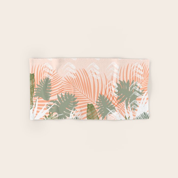 Abstract tropical plants pastel Bath Towel Gallery Image 1