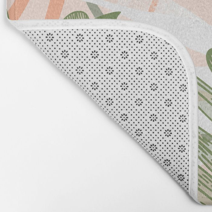 Abstract tropical plants pastel Bath Mat Gallery Image 2