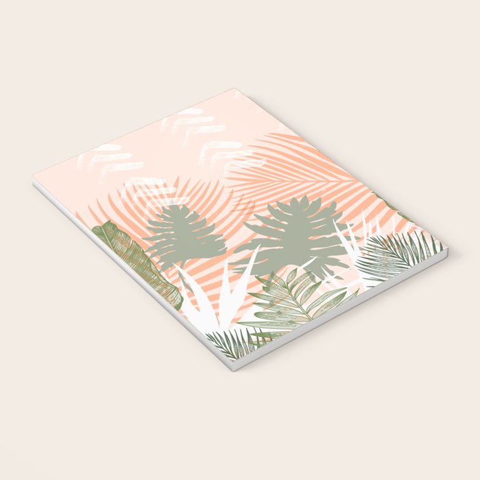 Abstract tropical plants pastel Notebook Gallery Image 3