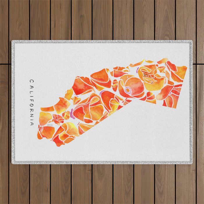 California Poppies Outdoor Rug Gallery Image 1