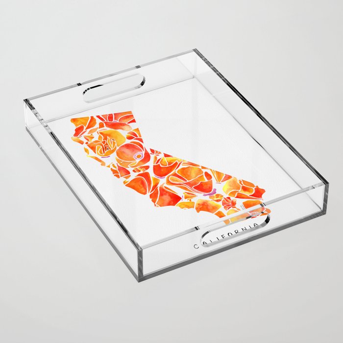 California Poppies Acrylic Tray Gallery Image 1