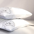 Poppy Flowers Line Art Pillow Sham Gallery Image 3