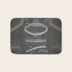 Football Patent - American Football Art - Black Chalkboard Bath Mat Gallery Image 1