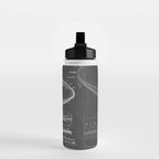 Football Patent - American Football Art - Black Chalkboard Water Bottle Gallery Image 2