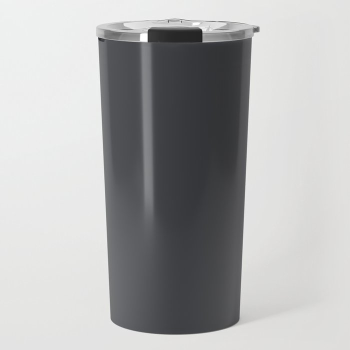 ASPHALT SOLID COLOR Plain Dark Neutral Shade  Travel Mug Gallery Image 1