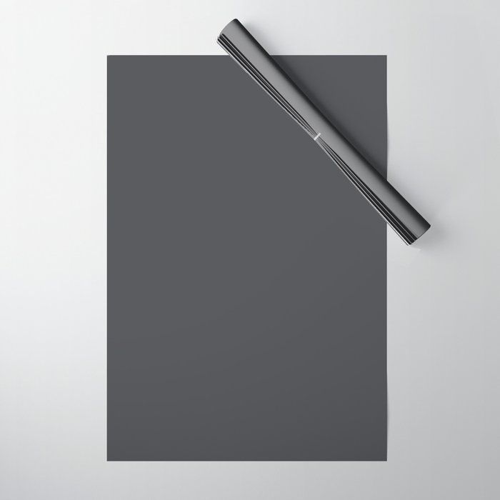 ASPHALT SOLID COLOR Plain Dark Neutral Shade  Wrapping Paper Gallery Image 1