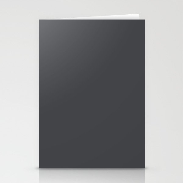 Asphalt Solid Color Plain Dark Neutral Shade  Stationery Card Gallery Image 2