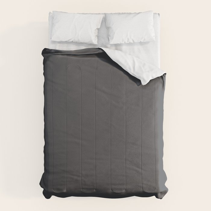 ASPHALT SOLID COLOR Plain Dark Neutral Shade  Comforter Gallery Image 6