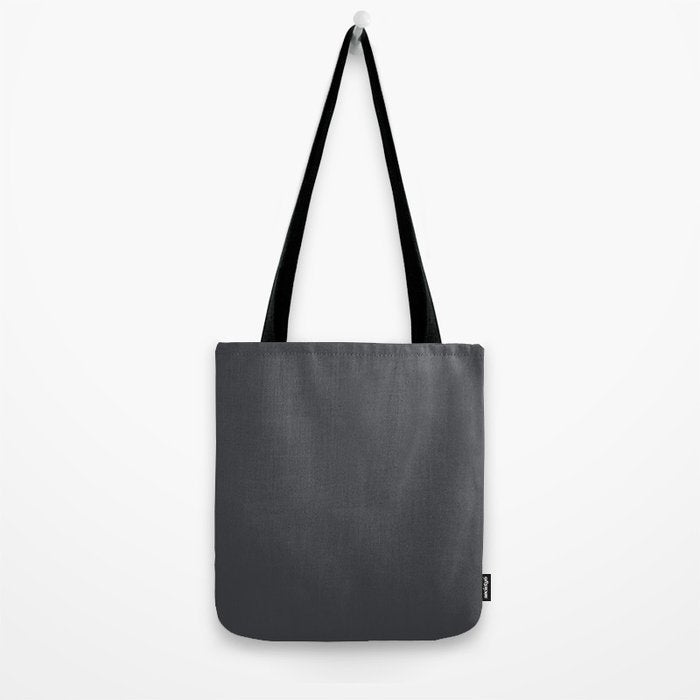 ASPHALT SOLID COLOR Plain Dark Neutral Shade  Tote Bag Gallery Image 2