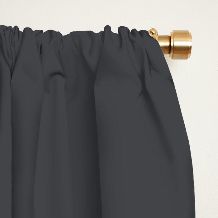 ASPHALT SOLID COLOR Plain Dark Neutral Shade  Window Curtain Gallery Image 2