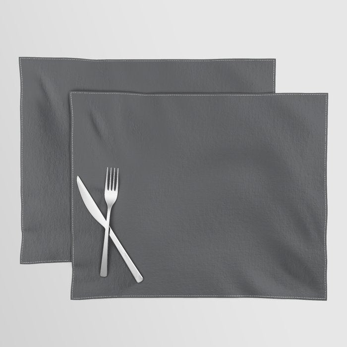 ASPHALT SOLID COLOR Plain Dark Neutral Shade  Placemat Gallery Image 1