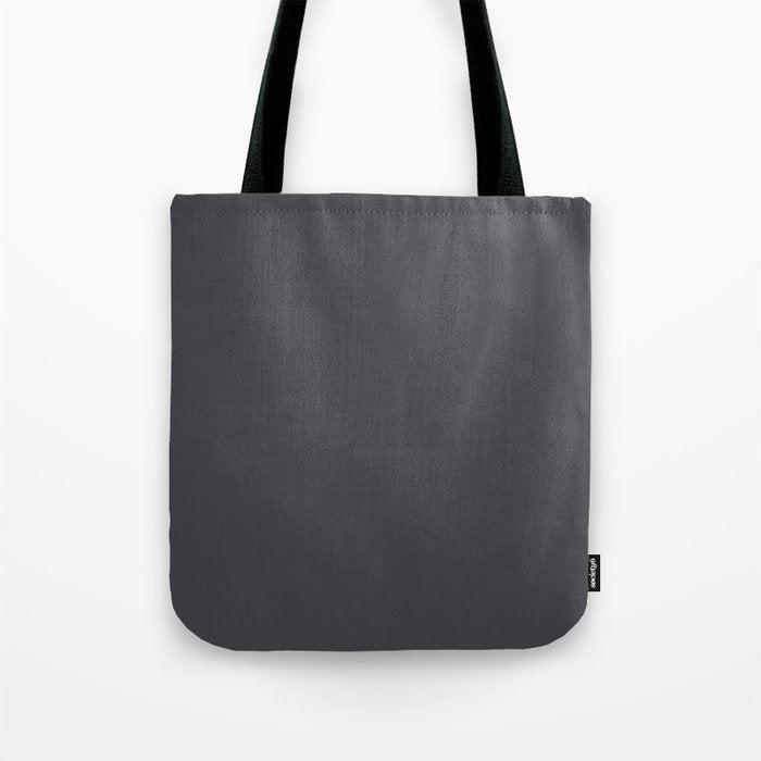 ASPHALT SOLID COLOR Plain Dark Neutral Shade  Tote Bag Gallery Image 1