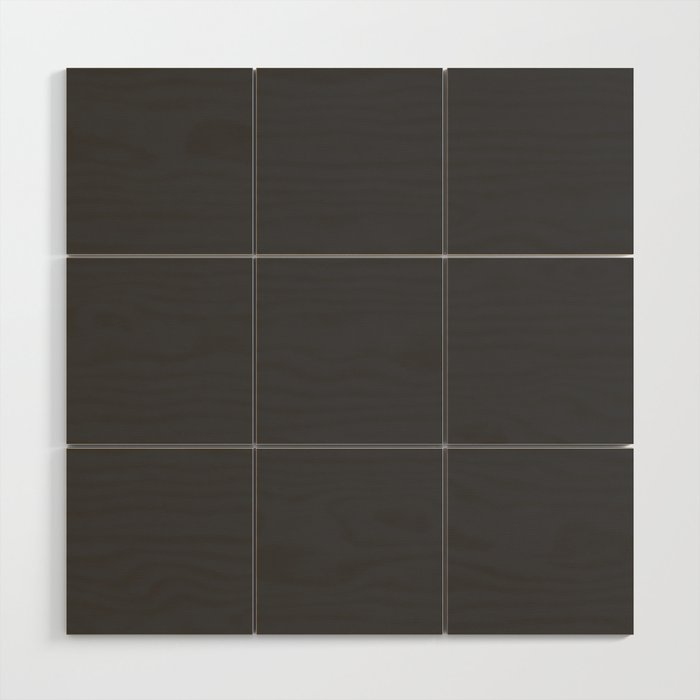 ASPHALT SOLID COLOR Plain Dark Neutral Shade  Wood Wall Art Gallery Image 1