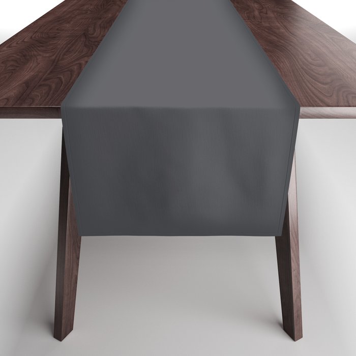 ASPHALT SOLID COLOR Plain Dark Neutral Shade  Table Runner Gallery Image 1