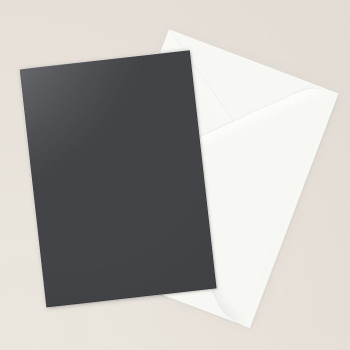 ASPHALT SOLID COLOR Plain Dark Neutral Shade  Stationery Card Gallery Image 2