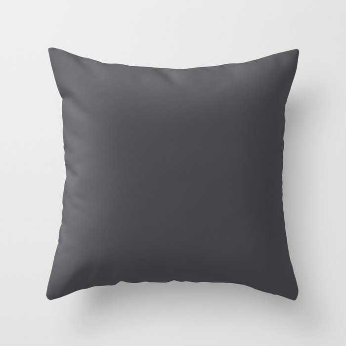 ASPHALT SOLID COLOR Plain Dark Neutral Shade  Throw Pillow Gallery Image 1