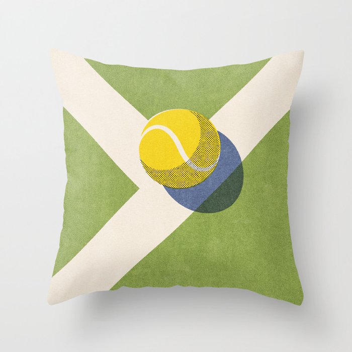 BALLS - Tennis - Grass Court - II Throw Pillow Gallery Image 6