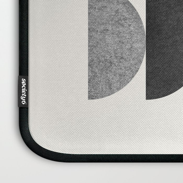 Black grey retro Mid century modern Laptop Sleeve Gallery Image 3