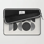 Black grey retro Mid century modern Laptop Sleeve Gallery Image 2