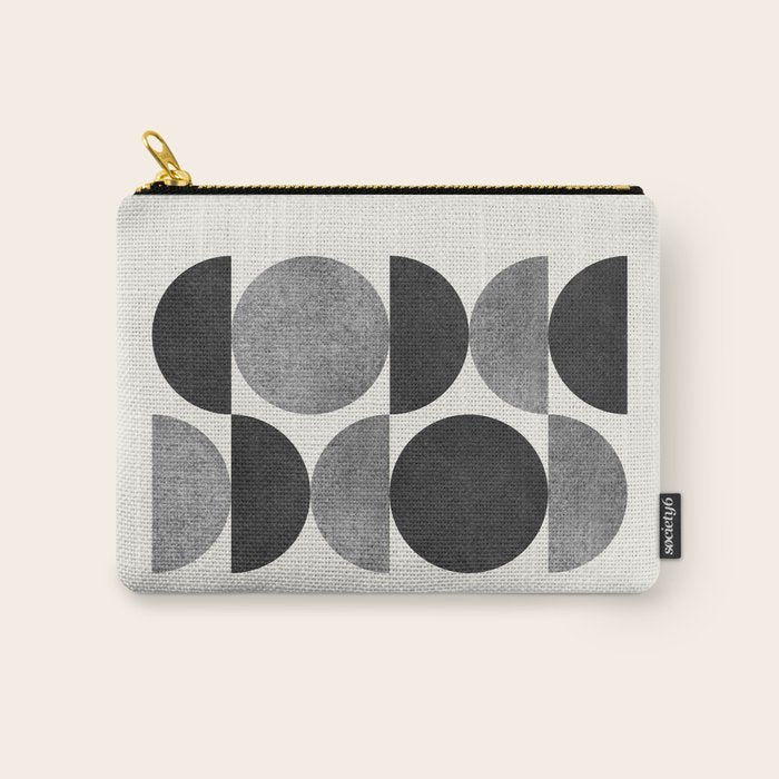 Black grey retro Mid century modern Carry All Pouch Gallery Image 1