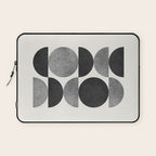 Black grey retro Mid century modern Laptop Sleeve Gallery Image 1