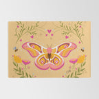 Madagascar Bullseye Moth in Enchanted Garden Rug Gallery Image 2