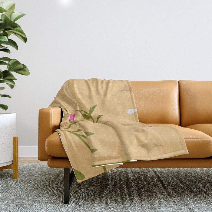 Madagascar Bullseye Moth in Enchanted Garden Throw Blanket Gallery Image 1