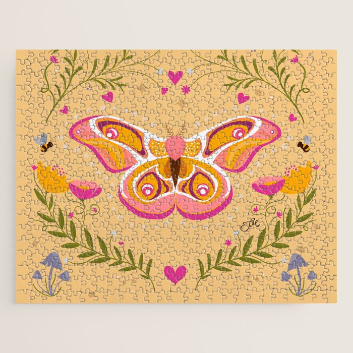 Madagascar Bullseye Moth in Enchanted Garden Jigsaw Puzzle Gallery Image 1
