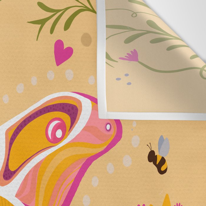 Madagascar Bullseye Moth in Enchanted Garden Wall Tapestry Gallery Image 3