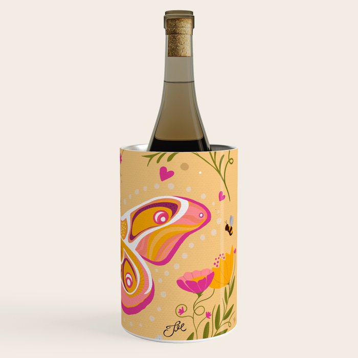 Madagascar Bullseye Moth in Enchanted Garden Wine Chiller Gallery Image 3
