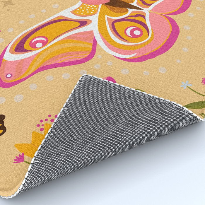 Madagascar Bullseye Moth in Enchanted Garden Rug Gallery Image 4