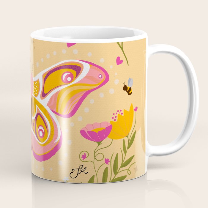 Madagascar Bullseye Moth in Enchanted Garden Coffee Mug Gallery Image 1