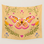 Madagascar Bullseye Moth in Enchanted Garden Wall Tapestry Gallery Image 4