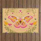 Madagascar Bullseye Moth in Enchanted Garden Outdoor Rug Gallery Image 1