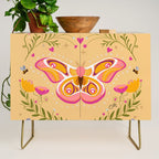 Madagascar Bullseye Moth in Enchanted Garden Credenza Gallery Image 1