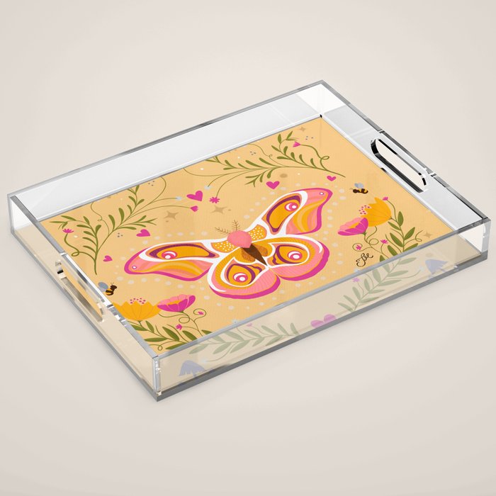 Madagascar Bullseye Moth in Enchanted Garden Acrylic Tray Gallery Image 1