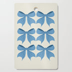 Elegant Blue Bow Pattern A Classic and Stylish Design Cutting Board Gallery Image 1