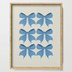 Elegant Blue Bow Pattern A Classic and Stylish Design Serving Tray Gallery Image 1