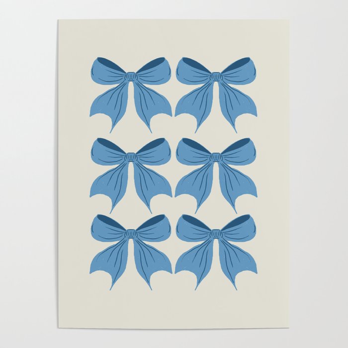 Elegant Blue Bow Pattern A Classic and Stylish Design Poster Gallery Image 4
