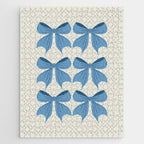 Elegant Blue Bow Pattern A Classic and Stylish Design Jigsaw Puzzle Gallery Image 1