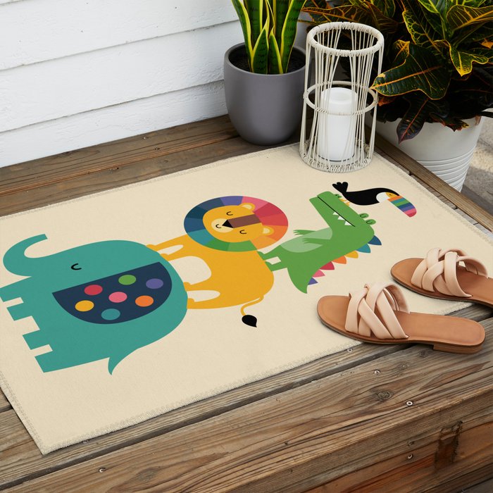 Rainbow Safari Outdoor Rug Gallery Image 2
