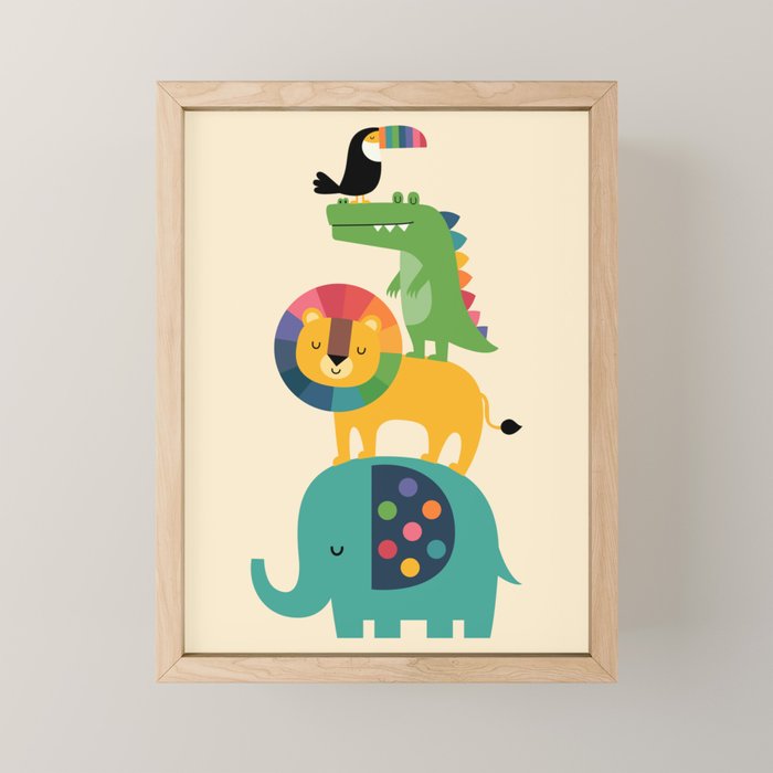 Rainbow Safari Mini Art Print Gallery Image 1