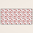 Red Ladybug Floral Pattern Desk Mat Gallery Image 3