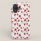 Red Ladybug Floral Pattern iPhone Case Gallery Image 1