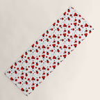 Red Ladybug Floral Pattern Yoga Mat Gallery Image 1