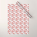 Red Ladybug Floral Pattern Wrapping Paper Gallery Image 1