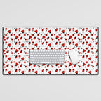 Red Ladybug Floral Pattern Desk Mat Gallery Image 1