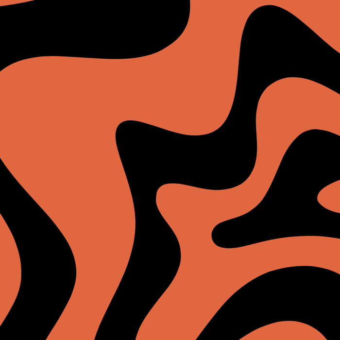 Retro Liquid Swirl Abstract Pattern in Black and Orange Coffee Mug Gallery Image 2
