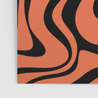 Retro Liquid Swirl Abstract Pattern in Black and Orange Poster Gallery Image 3