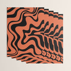 Retro Liquid Swirl Abstract Pattern in Black and Orange Wrapping Paper Gallery Image 3
